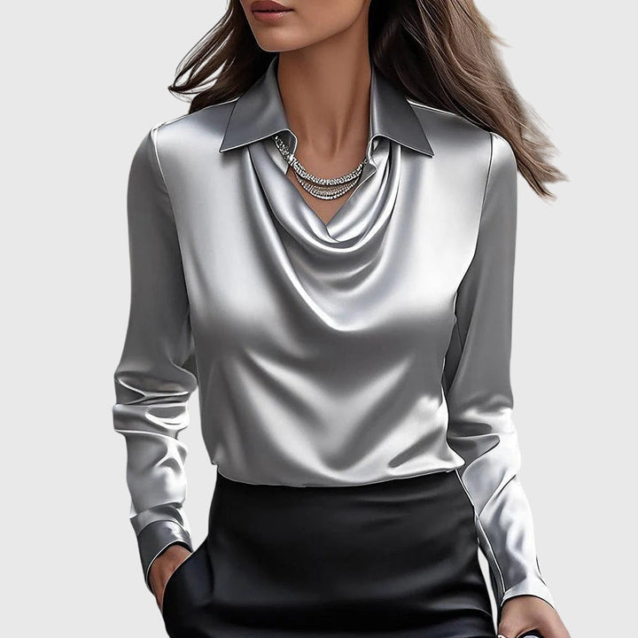 Manon – Chemisier élégant en satin brillant
