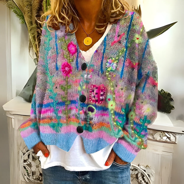 Énora™ | Cardigan à Fleurs