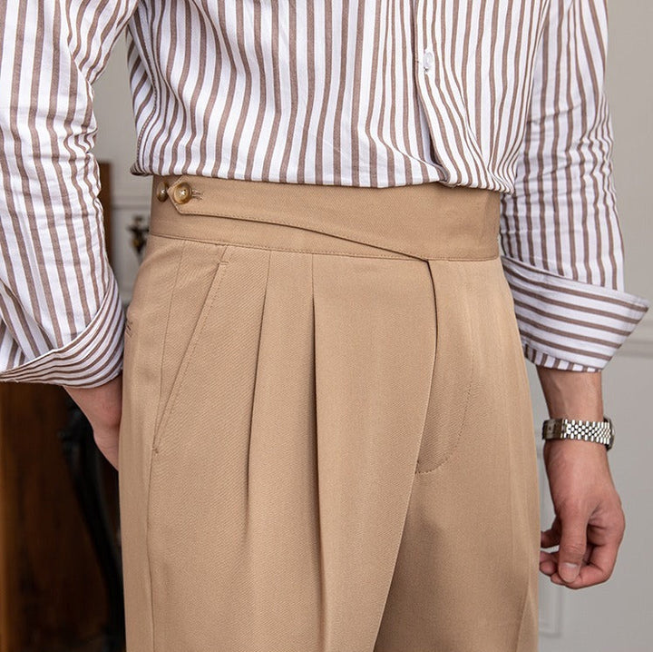 Moneglia Straight Fit Pleated Trousers