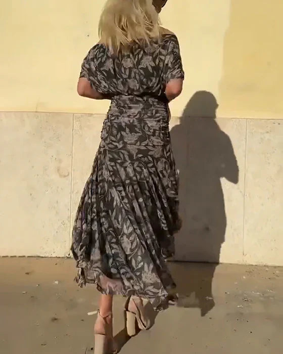 Aurélie | Robe élégante avec col en V et épaules dénudées