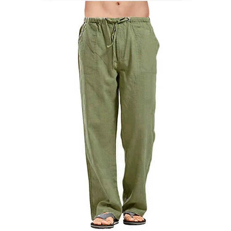 Bordeaux™ - Pantalon d'été en coton lin pour hommes Couleur unie Lin respirant