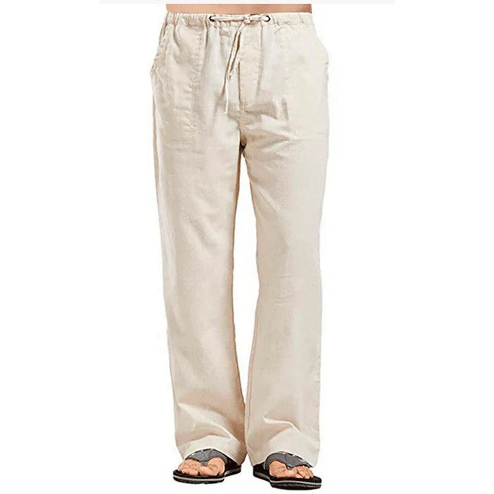 Bordeaux™ - Pantalon d'été en coton lin pour hommes Couleur unie Lin respirant