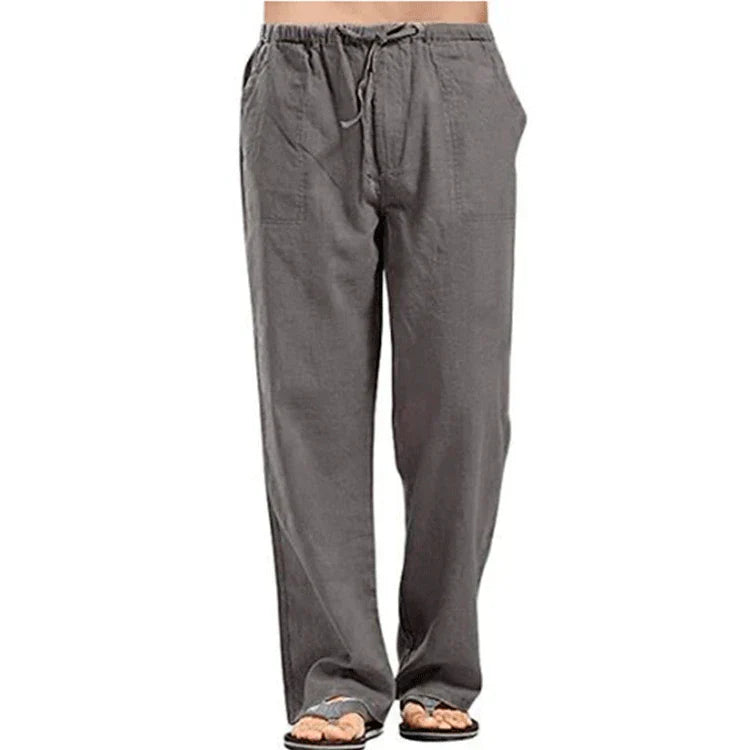 Bordeaux™ - Pantalon d'été en coton lin pour hommes Couleur unie Lin respirant
