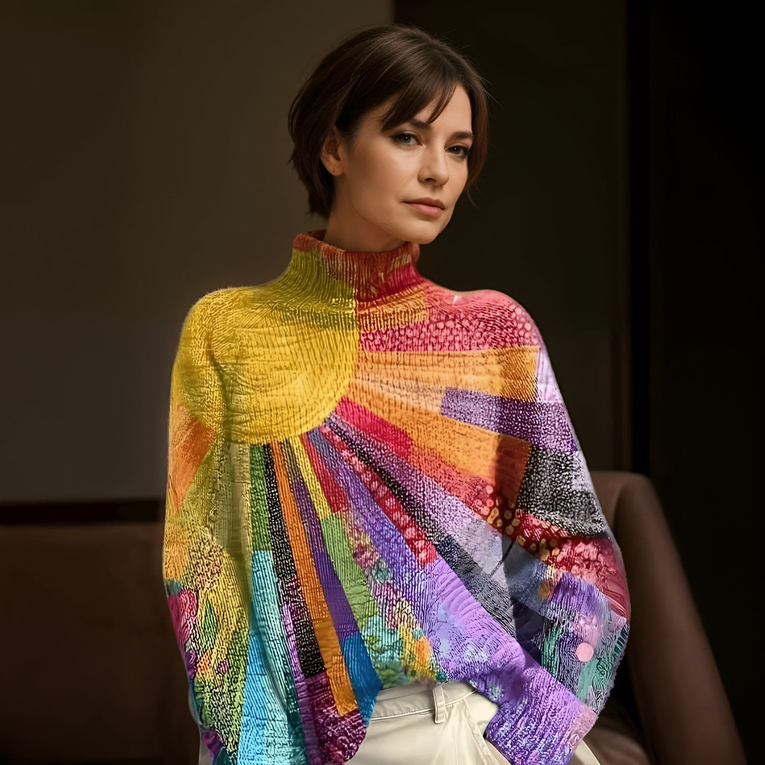 Amelia™ | Pull Col Roulé Coloré